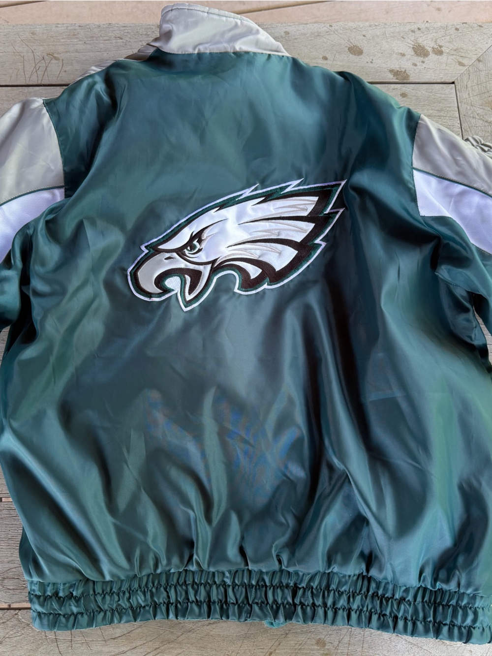 NFL Philadelphia Eagles Dark Green, Gray and White reversible jacket/fleece